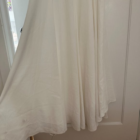 Reformation Astor A-line Maxi Dress Sz 6 Ivory Silk Chest and Back Cut-out - Picture 12 of 13